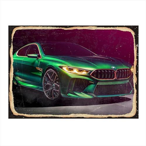 Yeşil Spor Araba Art Mdf Poster