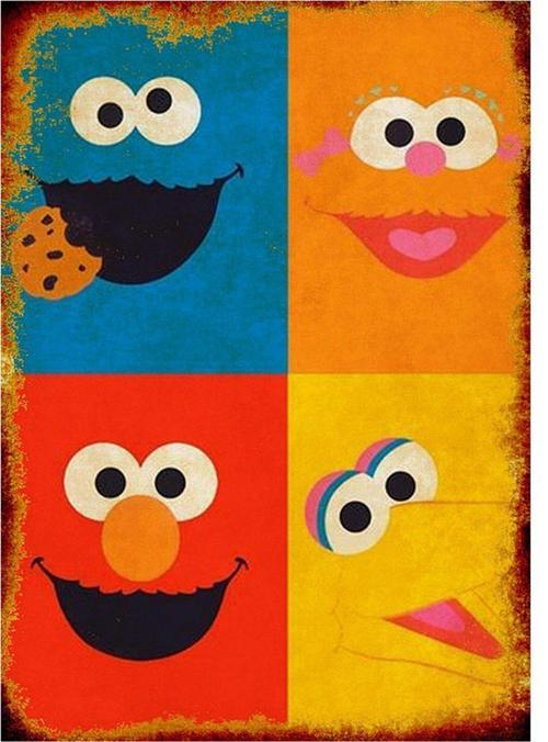 Retro Susam Sokağı Art Mdf Poster