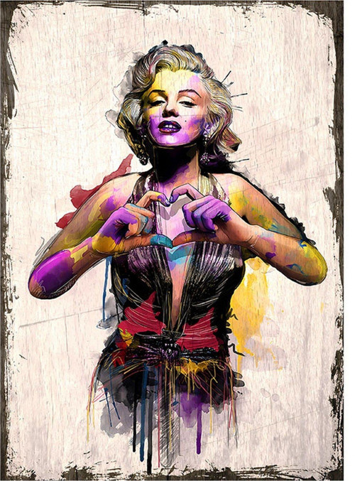 Marilyn Monroe Kalp Mdf Tablo 18Cm X 27Cm
