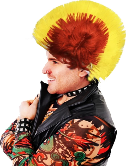 Mohican Mohawk Punk Peruk - 70 Li 80 Li Yıllar Peruk Model 11