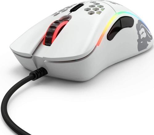 Model D Kablolu Mat Beyaz Orta/Küçük El RGB Oyuncu Mouse GLO-MS-DM-MW