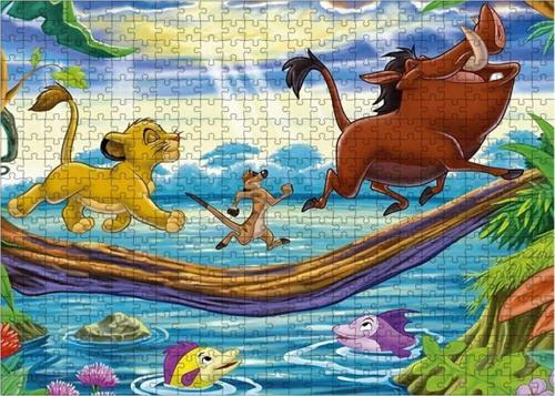 Ahşap Mdf Puzzle Yapboz Aslan Kral 500 Parça 50*70 Cm