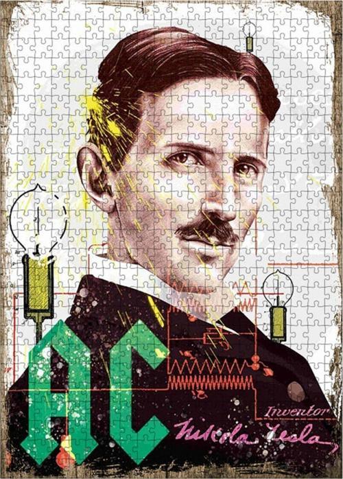 Ahşap Mdf Puzzle Yapboz Nicola Tesla Ac 500 Parça 50*70 Cm