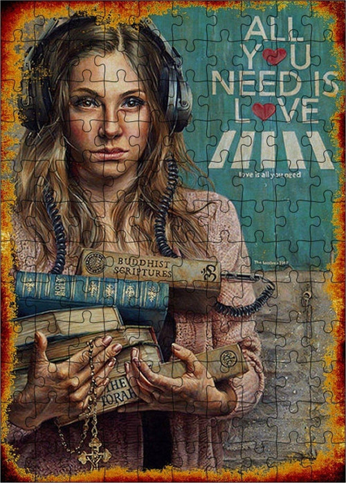 Ahşap Mdf Puzzle Yapboz All You Need Is Love