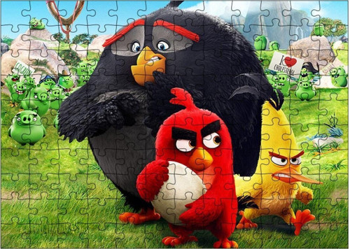 Ahşap Mdf Puzzle Yapboz Angry Birds 120 Parça 25*35 Cm