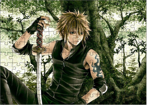 Ahşap Mdf Puzzle Yapboz Anime Boy 120 Parça 25*35 Cm