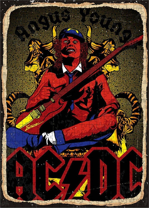 Ahşap Mdf Puzzle Yapboz Ac Dc Poster 500 Parça 50*70 Cm