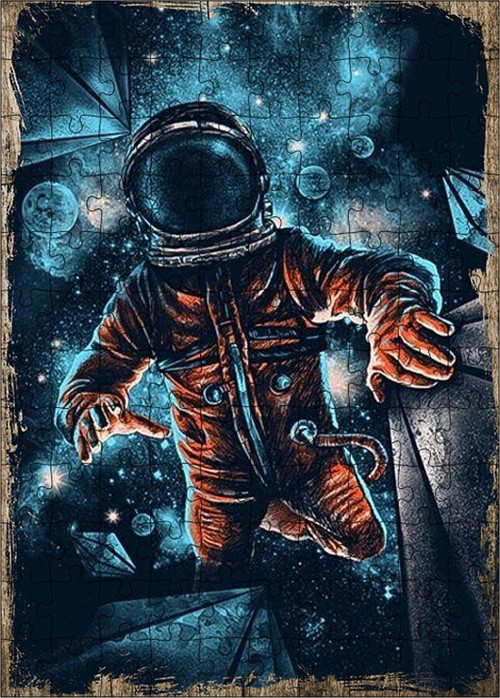 Ahşap Mdf Puzzle Yapboz Astronot