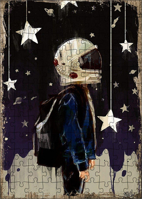 Ahşap Mdf Puzzle Yapboz Astronot Rüyası