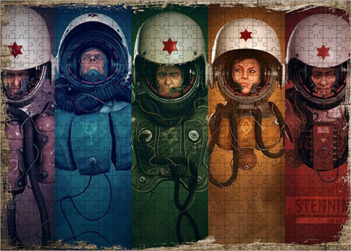 Ahşap Mdf Puzzle Yapboz Astronotlar 500 Parça 50*70 Cm