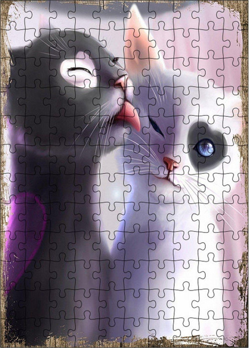Ahşap Mdf Puzzle Yapboz Aşık Kediler