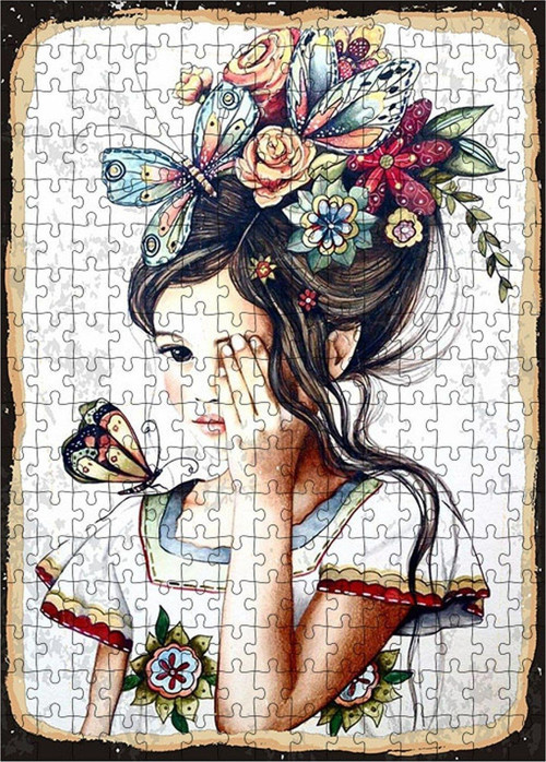 Ahşap Mdf Puzzle Yapboz Ağlayan Kız