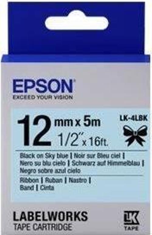 LK-4WLN Mavi Üzeri Beyaz 12MM 9Metre Etiket