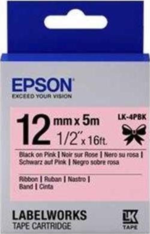 LK-4PBK Siyan Üzeri Pembe 12MM 5Metre Etiket