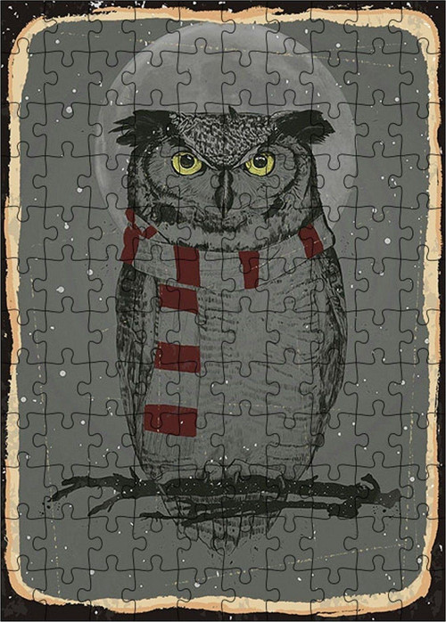Ahşap Mdf Puzzle Yapboz Atkılı Baykuş