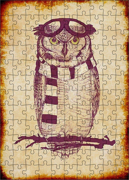 Ahşap Mdf Puzzle Yapboz Atkılı Baykuş
