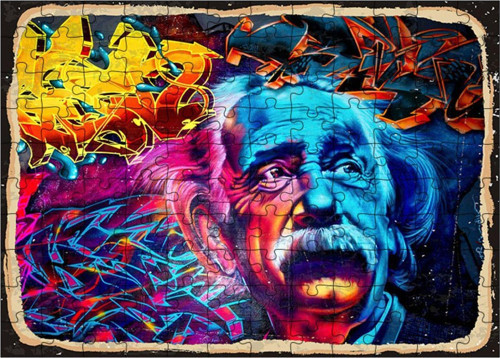 Ahşap Mdf Puzzle Yapboz Albert Einstein 120 Parça 25*35 Cm