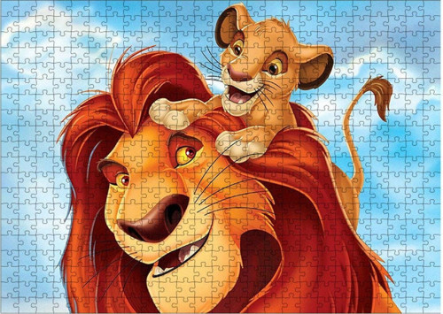 Ahşap Mdf Puzzle Yapboz Aslan Ailesi 500 Parça 50*70 Cm