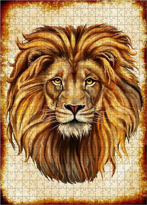 Ahşap Mdf Puzzle Yapboz Aslan Bakışı 500 Parça 50*70 Cm