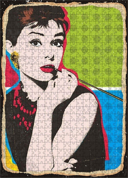 Ahşap Mdf Puzzle Yapboz Audrey 500 Parça 50*70 Cm
