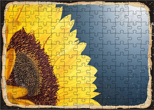 Ahşap Mdf Puzzle Yapboz Ayçiçeği 120 Parça 25*35 Cm