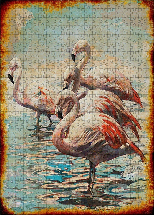 Ahşap Mdf Puzzle Yapboz Beyaz Kuğular 500 Parça 50*70 Cm