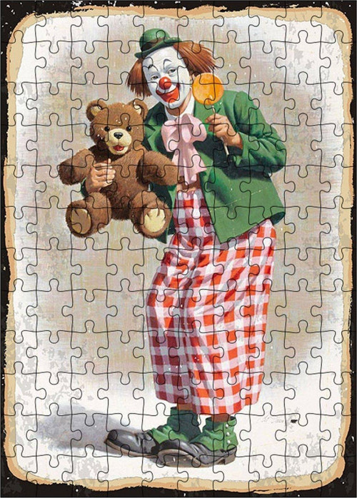 Ahşap Mdf Puzzle Yapboz Ayı Ve Palyaço