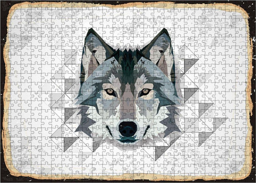 Ahşap Mdf Puzzle Yapboz Beyaz Kurt 500 Parça 50*70 Cm