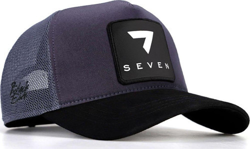 V1 Trucker 7 Numara - 5 Kod Logolu Unisex Siyah Siperli-Antrasit Şapka (Cap)