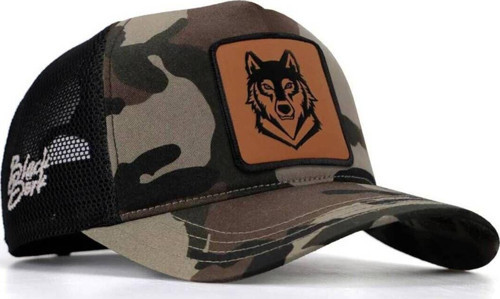 V1 Trucker Kurt - 4Cs Kod Logolu Unisex Kamuflaj-Siyah Şapka (Cap)