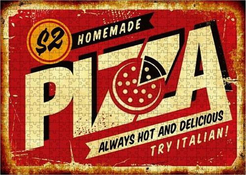 Ahşap Mdf Puzzle Yapboz Ev Yapımı Pizza 500 Parça 50*70 Cm