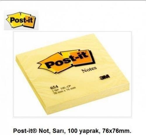 Yapışkanlı Not Kağıdı 100 YP 76x76 Sarı 654