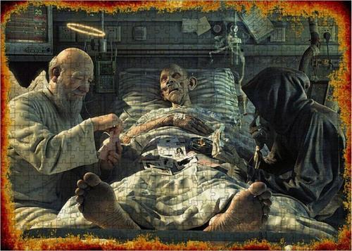 Ahşap Mdf Puzzle Yapboz Hayatın Sonunu Beklerken 500 Parça 50*70 Cm
