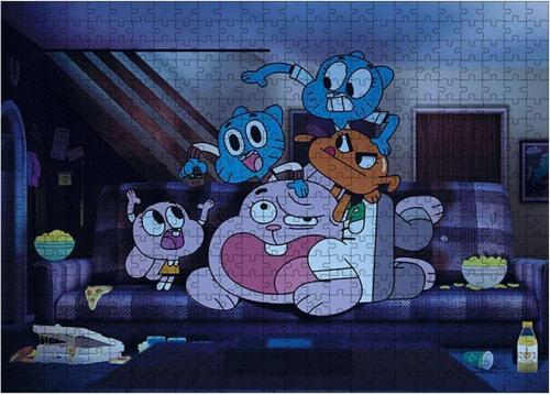 Ahşap Mdf Puzzle Yapboz Gumball Karakterleri 500 Parça 50*70 Cm