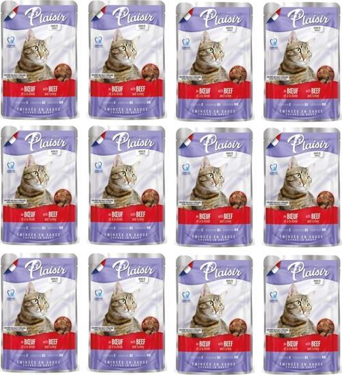 100Gr Pouch Beef and Dinde Sığır Hindi Etli 12Adet Kedi Maması