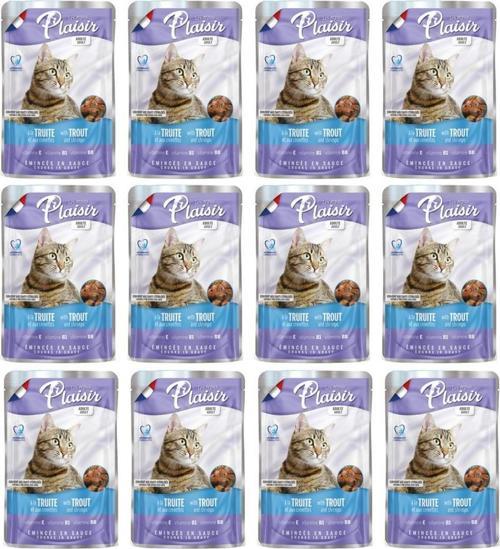 Pouch 100Gr Alabalık Karides Etli 12Adet Kedi Maması