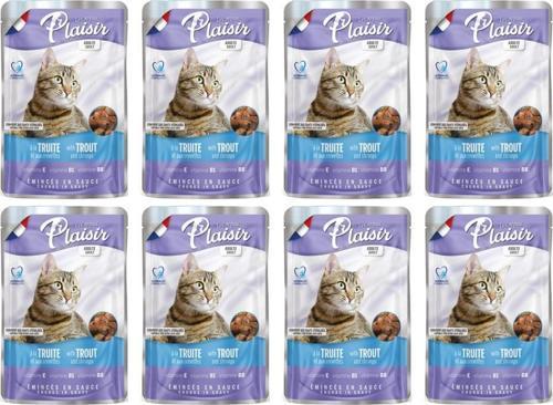 Pouch 100Gr Alabalık Karides Etli 8Adet Kedi Maması