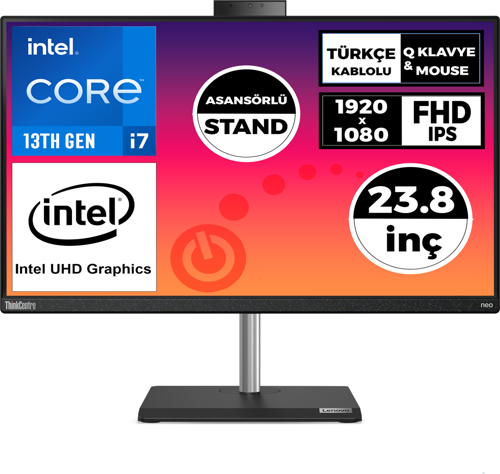 ThinkCentre Neo 30A G4 i7-13620H 16GB 1TB SSD 23.8" FHD Freedos All In One Pc 12K0000FTX 002
