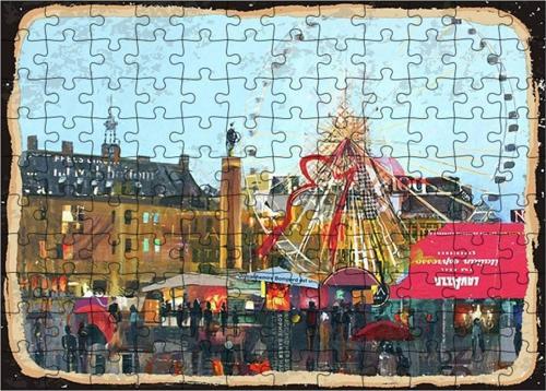 Ahşap Mdf Puzzle Yapboz Londra Lunapark 120 Parça 25*35 Cm