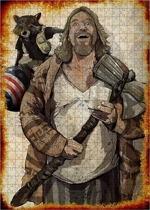 Ahşap Mdf Puzzle Yapboz Thor Baltalı İlah 500 Parça 50*70 Cm