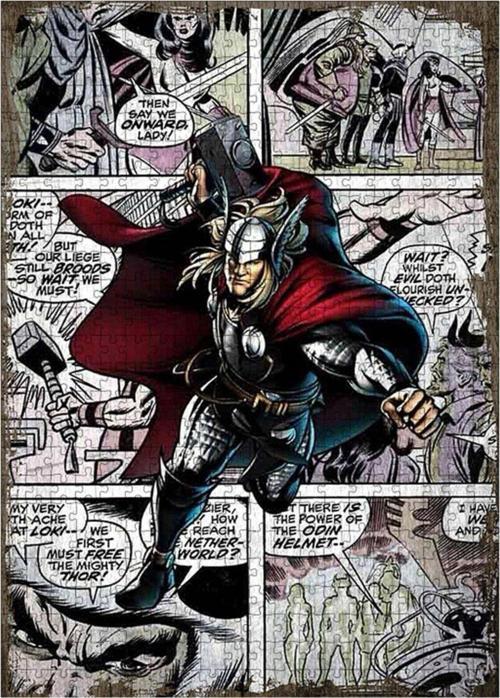 Ahşap Puzzel Thor Baltalı Ilah 500 Parça 50*70 Cm