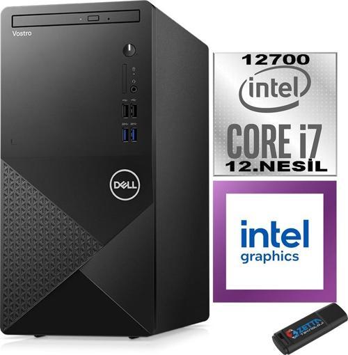 Vostro 3910 mt Intel Core I7 12700 24GB 256GB SSD Windows 11 Pro Intel® UHD Graphics 770 Masaüstü Bilgisayar N3910EMEAP11 + Zetta USB Bellek