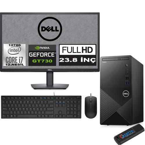 Vostro 3910 mt Intel Core I7 12700 64GB 1tb SSD 23.8" Fhd Windows 11 Home Nvidia GT730-4GB Masaüstü Bilgisayar 23N3910GT730H28 + Zetta USB Bellek