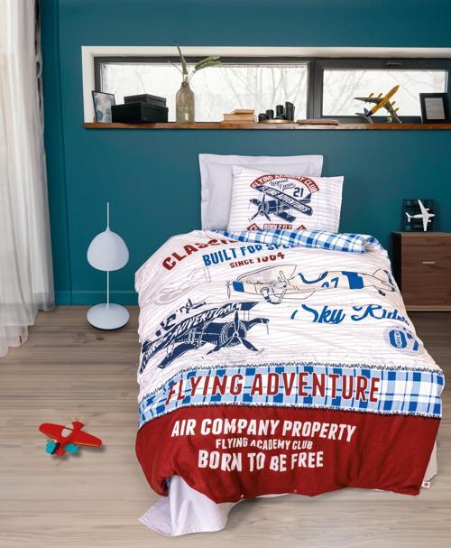 Junior Tek Kişilik Nevresim Takımı Flying Gri