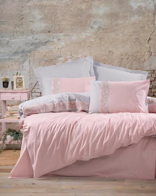 Folk Art Çift Kişilik Nevresim Takımı Mila Pembe