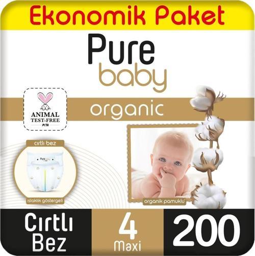 Organik Bebek Bezi Ekonomik Paket 4 Beden 100x2 200 Adet