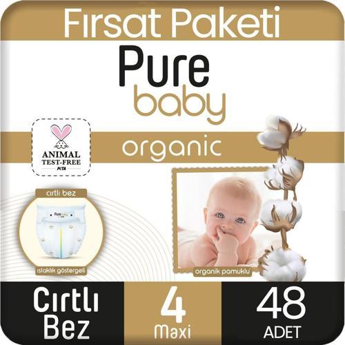 Organik Pamuklu Bebek Bezi 4 Beden 48 Adet