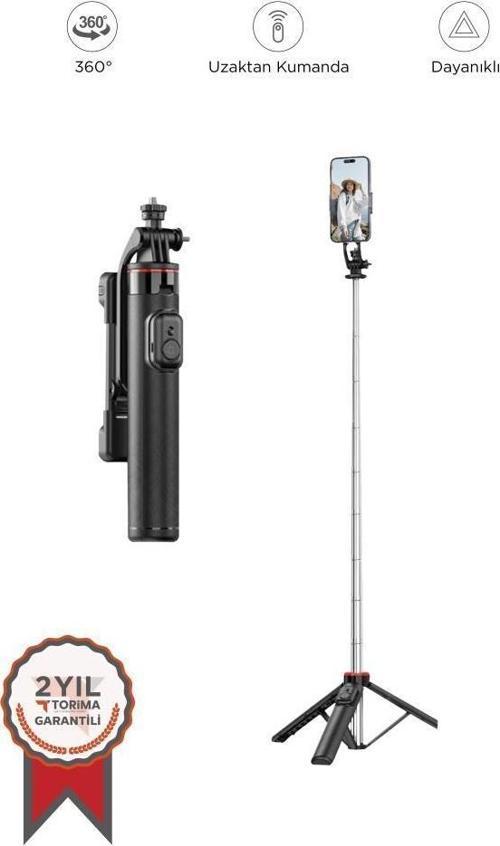 C13 Siyah Çok Amaçlı Taşınabilir Tripod Kumandalı Selfie Çubuğu