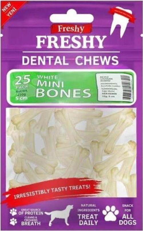 Dental Chews White Dental Mini Sütlü Pres Köpek Ödül Kemiği 250Gr 25Li