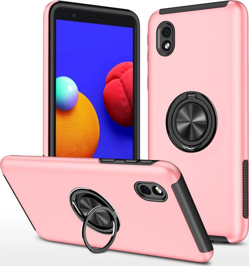 Samsung Galaxy A01 Kılıf Soft Tasarım Elit Yüzüklü Lüx Kapak